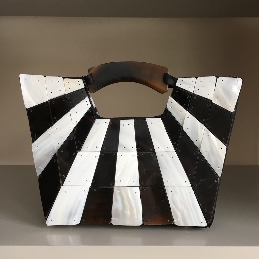 Handmade Mother of Pearl and Natural Horn Purse
